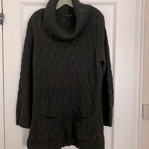 JEANNE PIERRE dark gray cowl neck tunic sweater pullover Size XL
